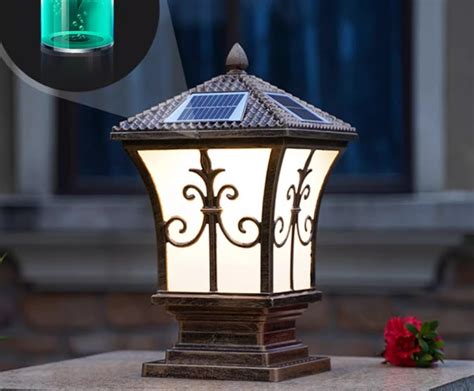 solar gate lamp|Solar Pillar Light Gate Lamp Outdoor Lighting Garden .